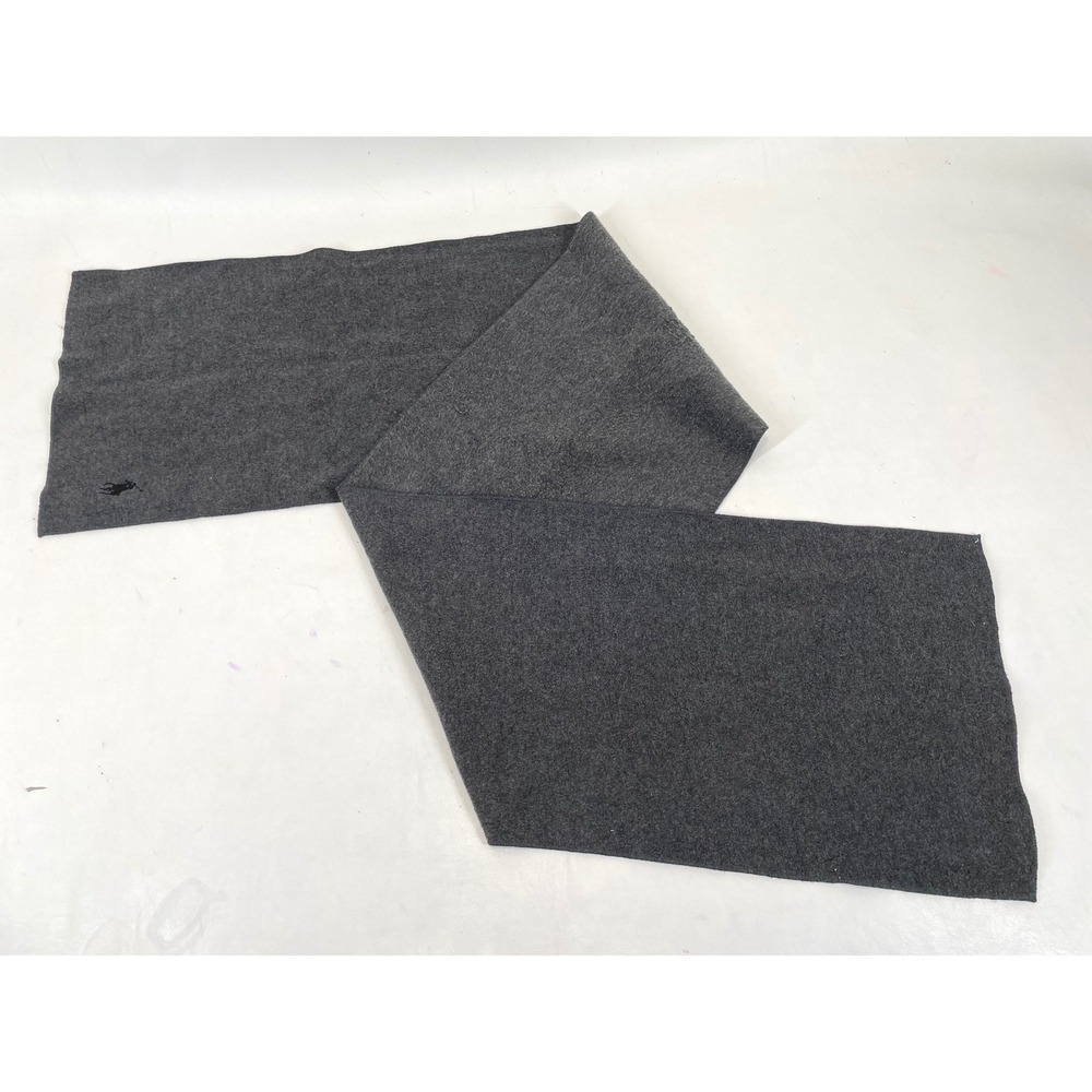 Polo Ralph Lauren Charcoal Gray Fleece Scarf Embroidered Pony Logo 60x11.5